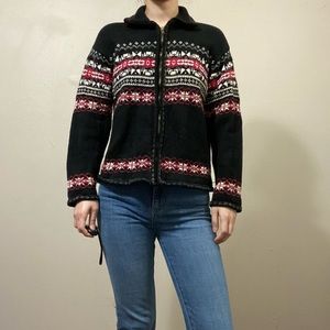 Vintage retro zip up sweater cardigan